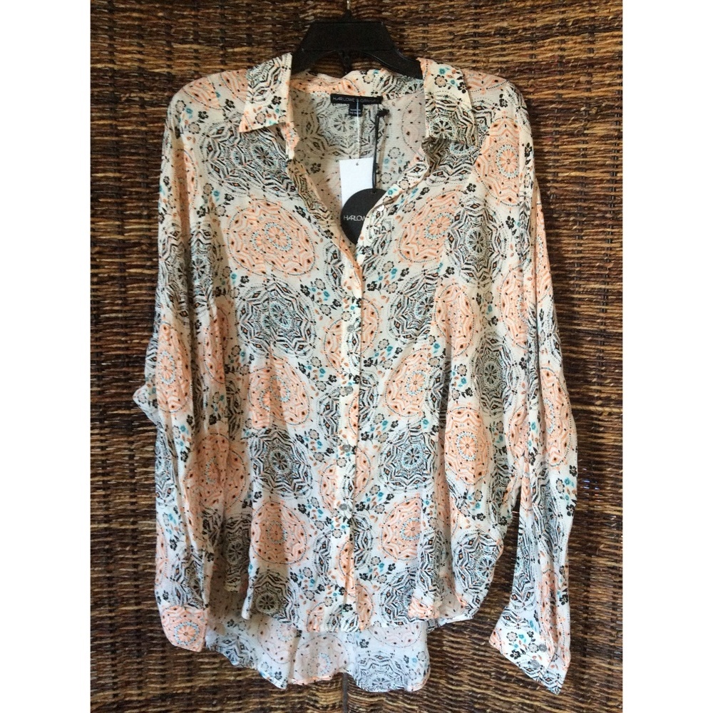 Harlowe & Graham Kali Print Oversized Shirt – Med